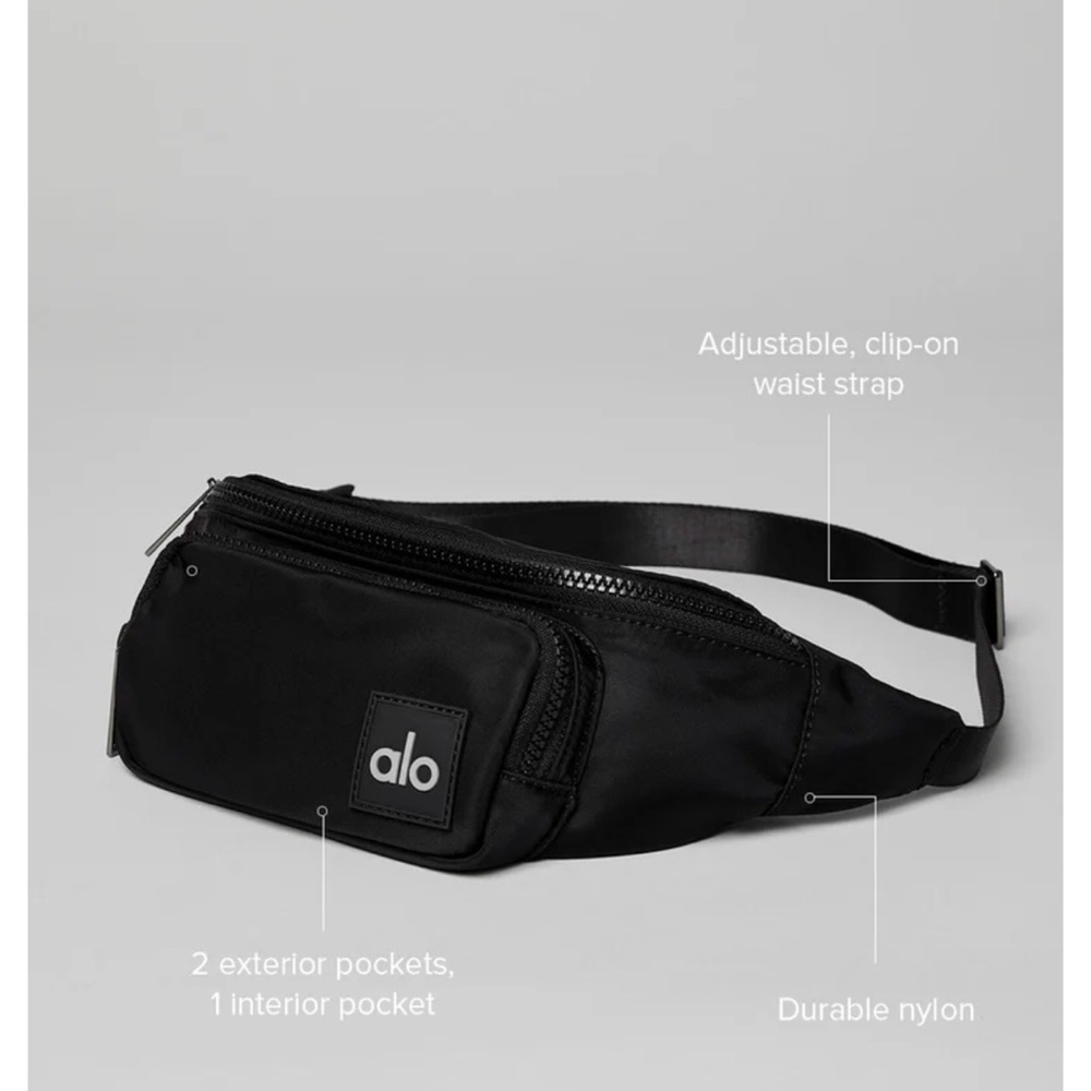 ALO Yoga Black Belt Bag with Adjustable Strap and Durable Fabric